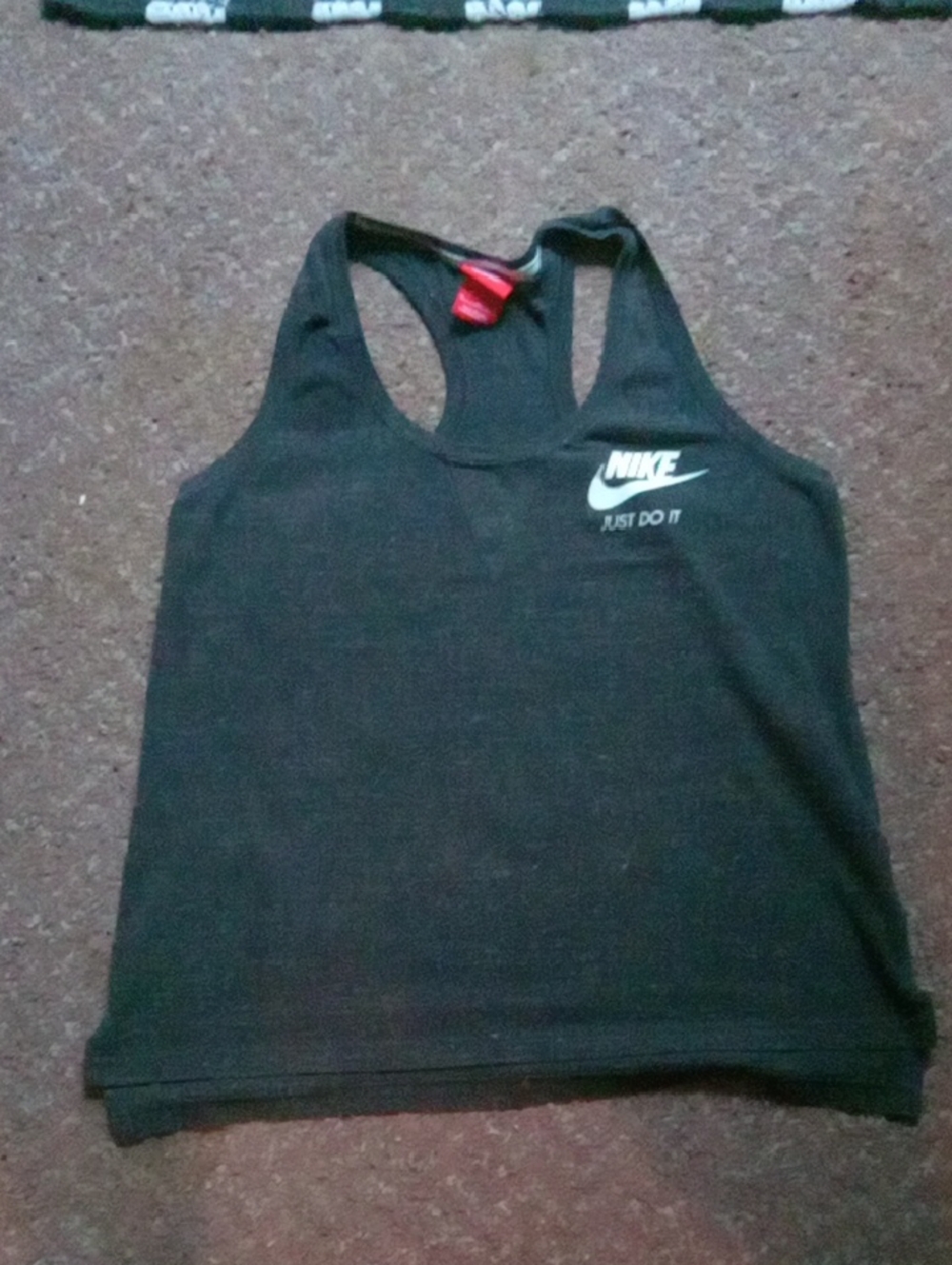 Nike Black Racerback Tank with White Logo